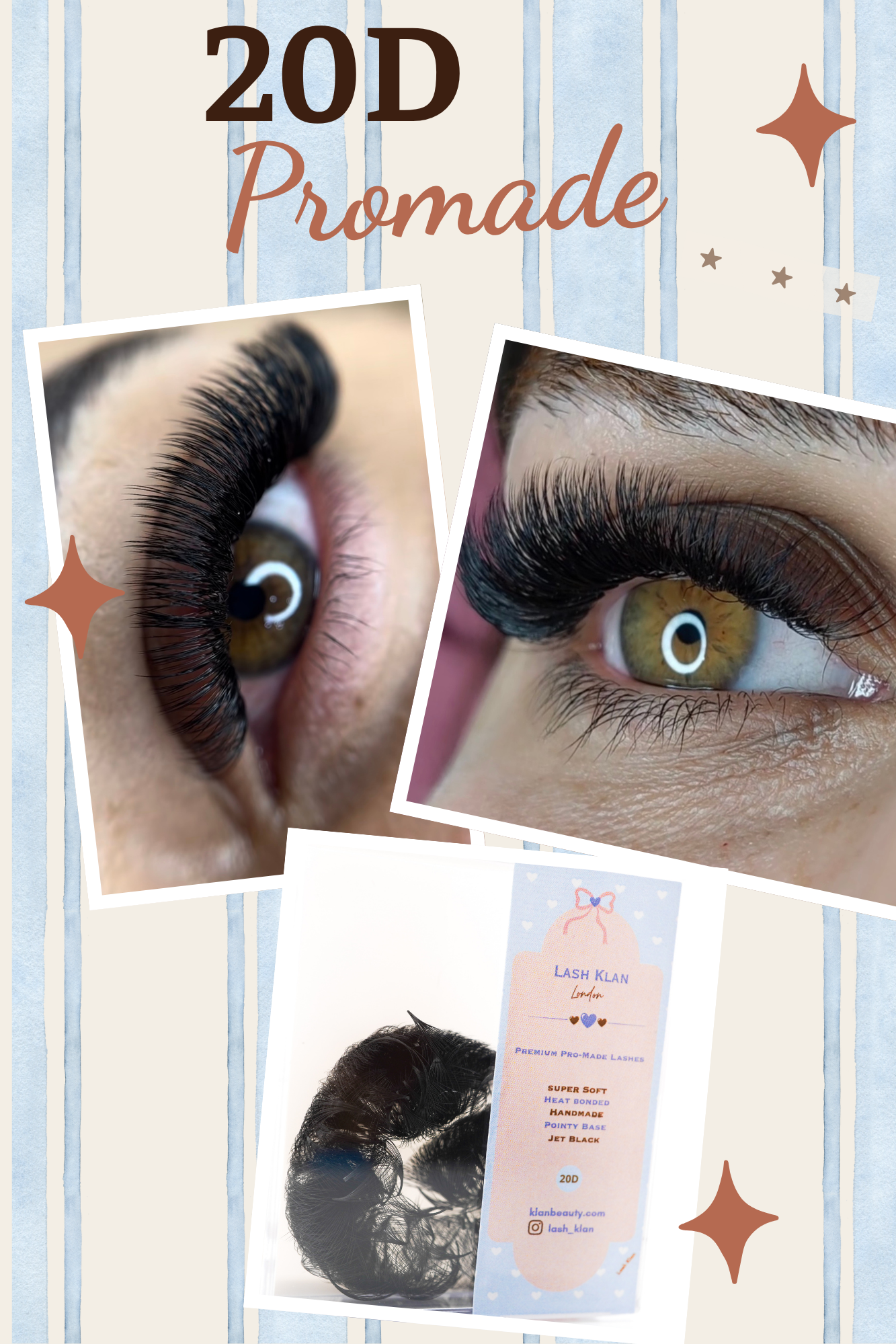 20D Loose Promade Russian Volume Fan lashes 0.05mm Pointy Base eyelash extension
