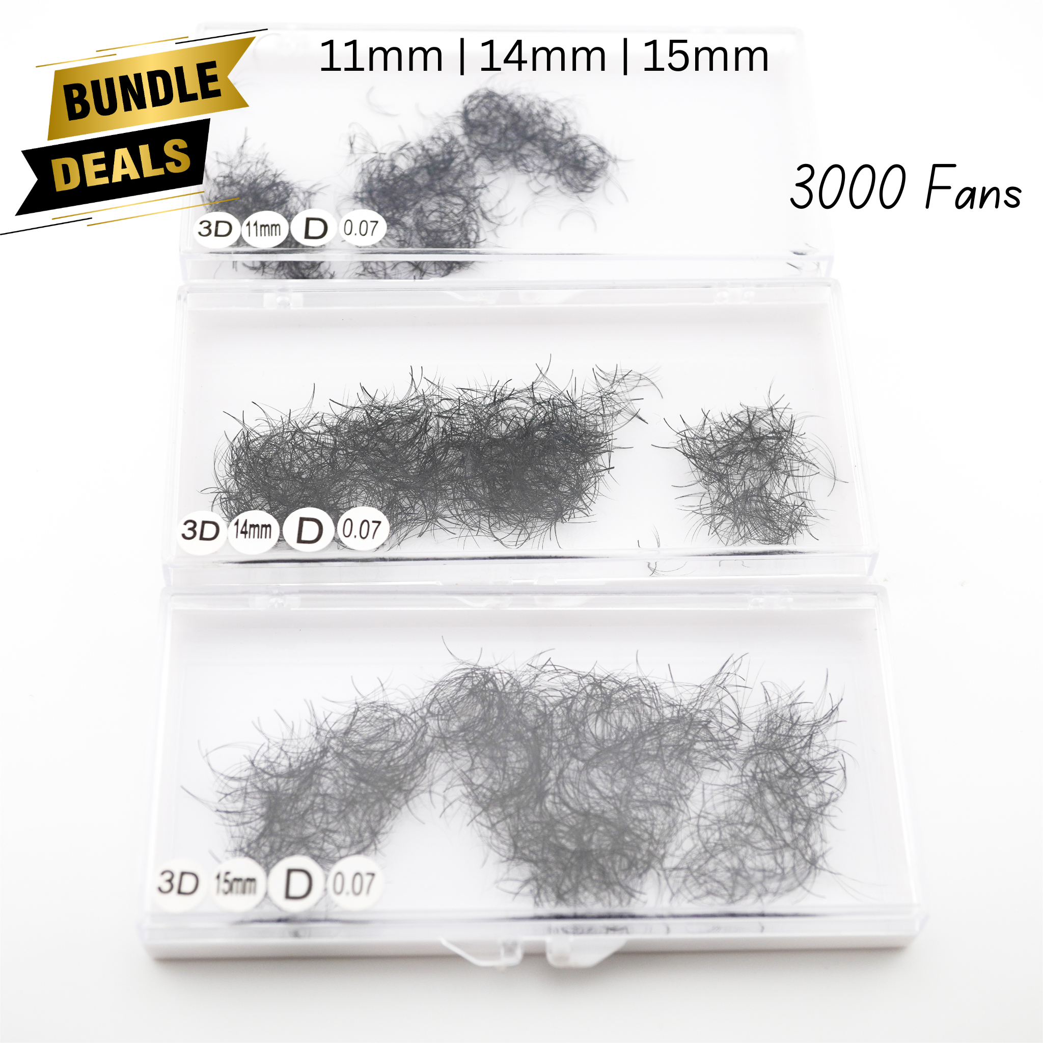 3D Premade Fans | Mixed Length Bundle Deal 12mm|15mm Lash Klan