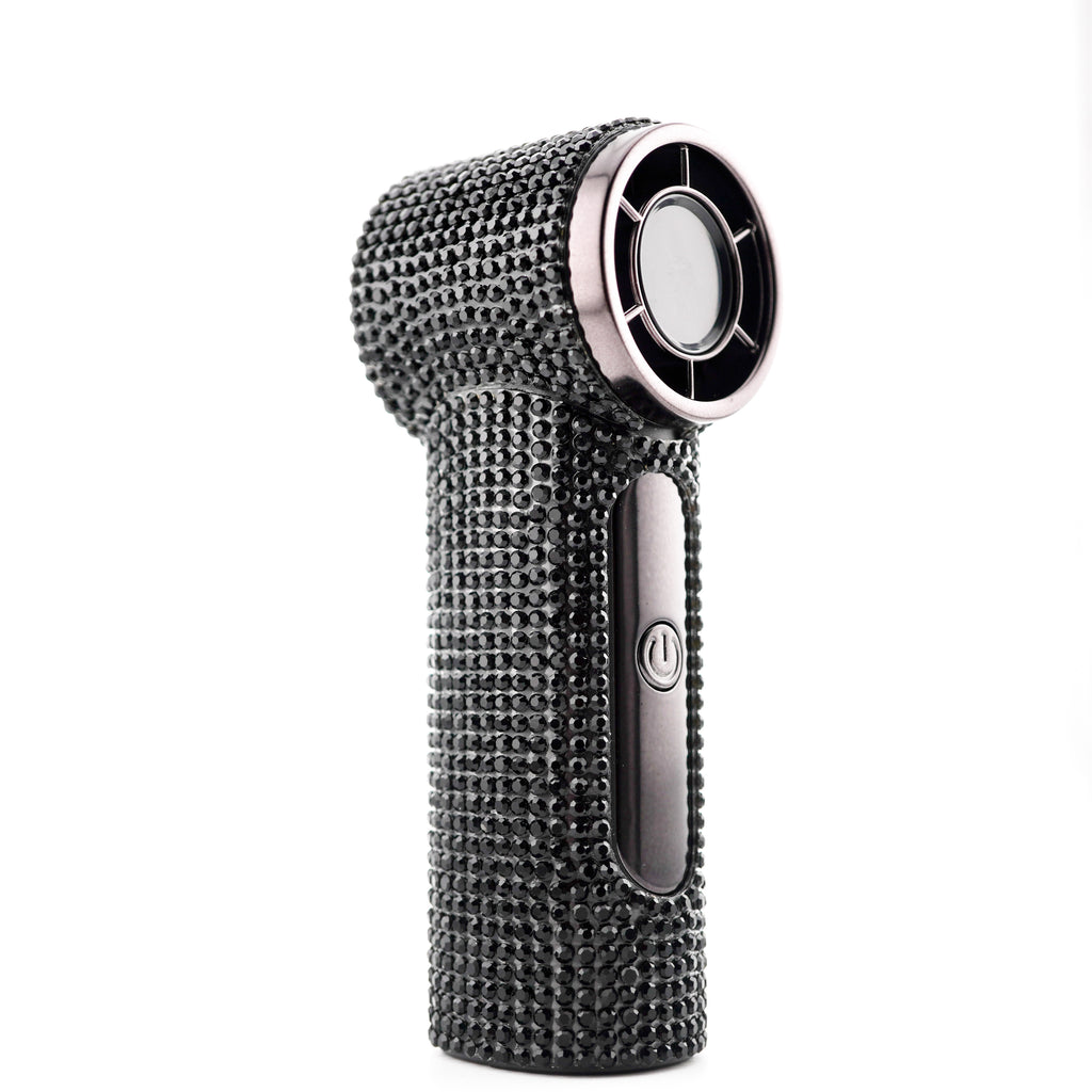 High Speed handheld Mini Black Crystal Lash Fan Lash Klan