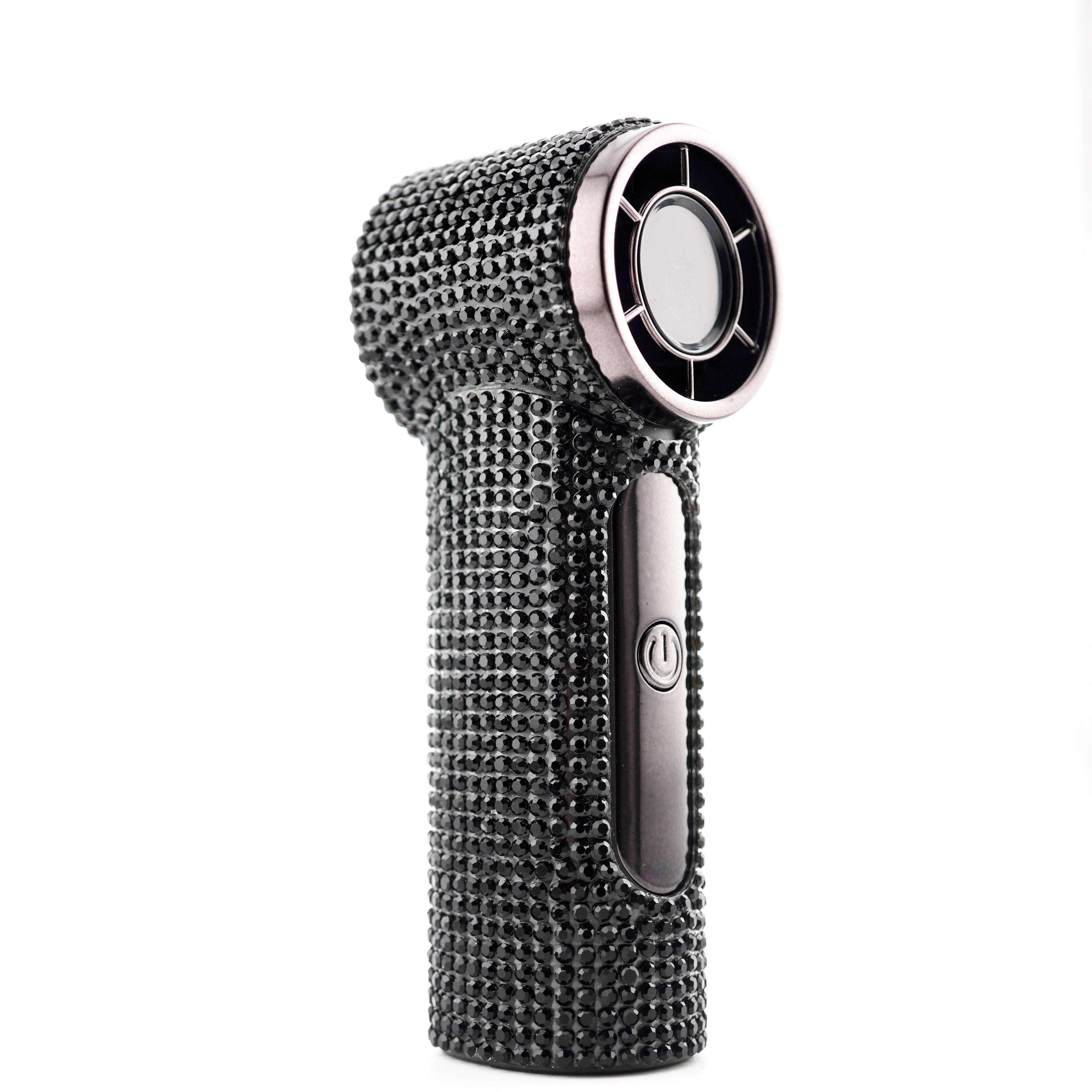 High Speed handheld Mini Black Crystal Lash Fan Lash Klan