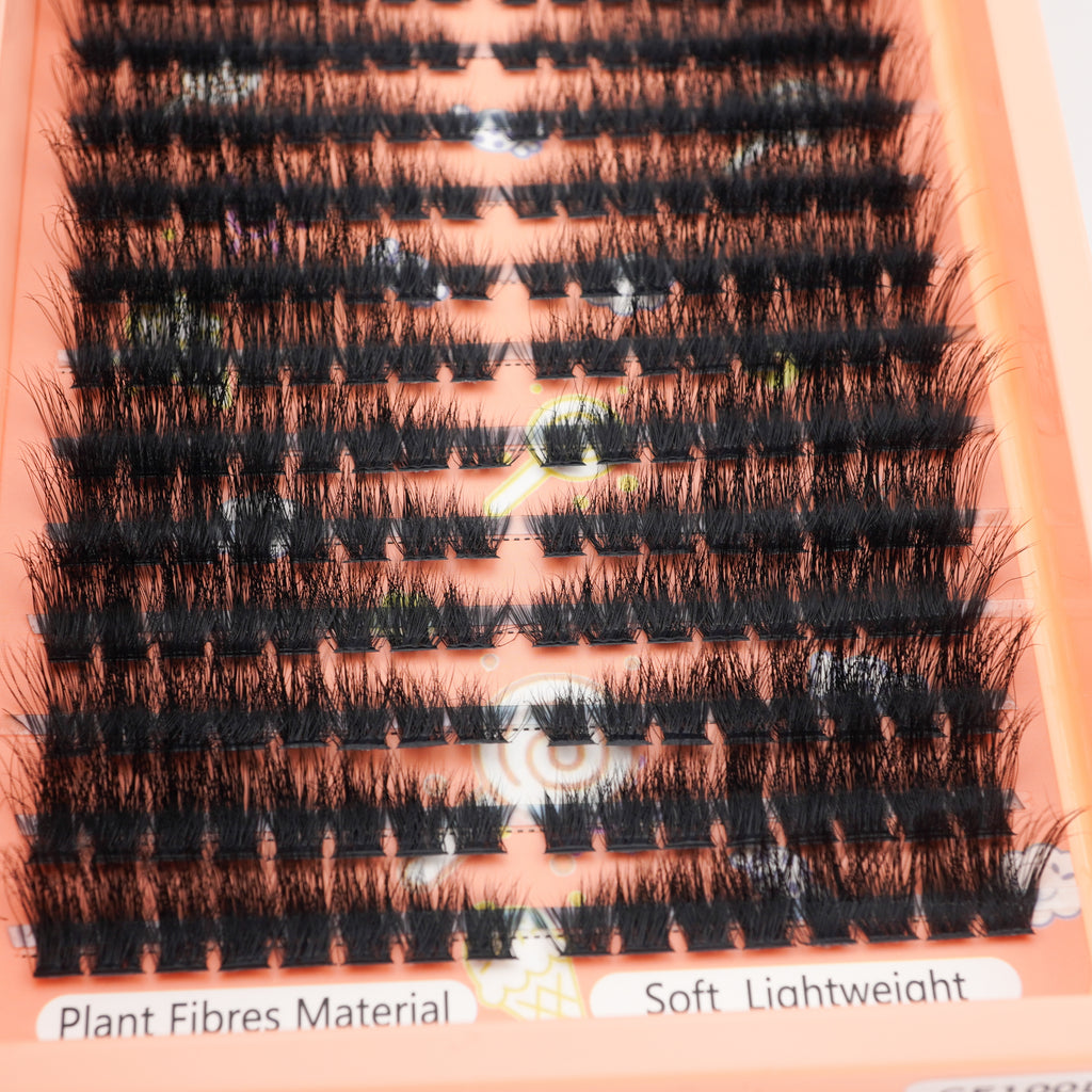 Lash Klan Fluffy DIY Lash Clusters – 100D Plant Fibre Cat Eye Lashes, 8–15mm Lash Klan