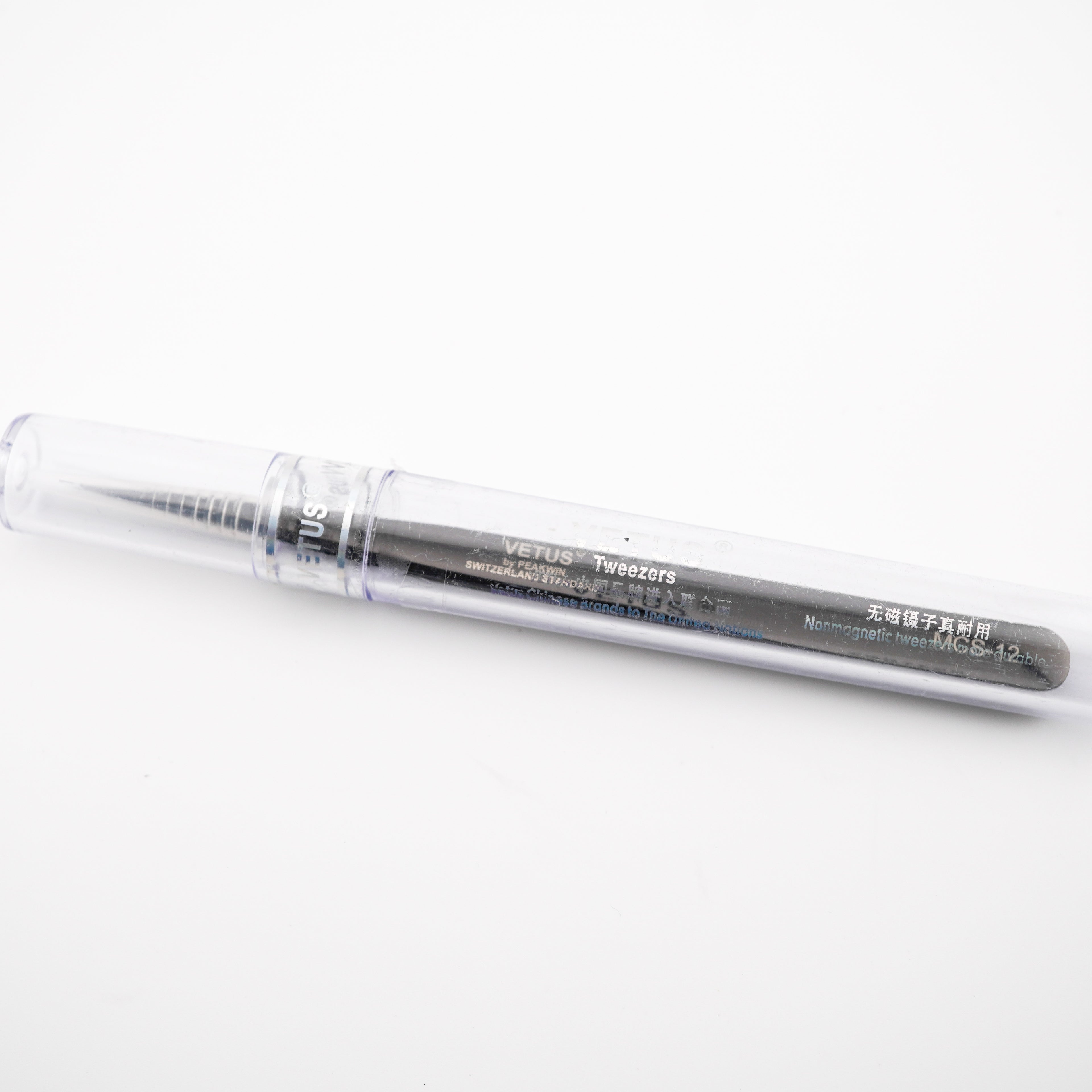 Vetus Tweezers MSC 12 Straight Tip Isolation Stainless steel Black