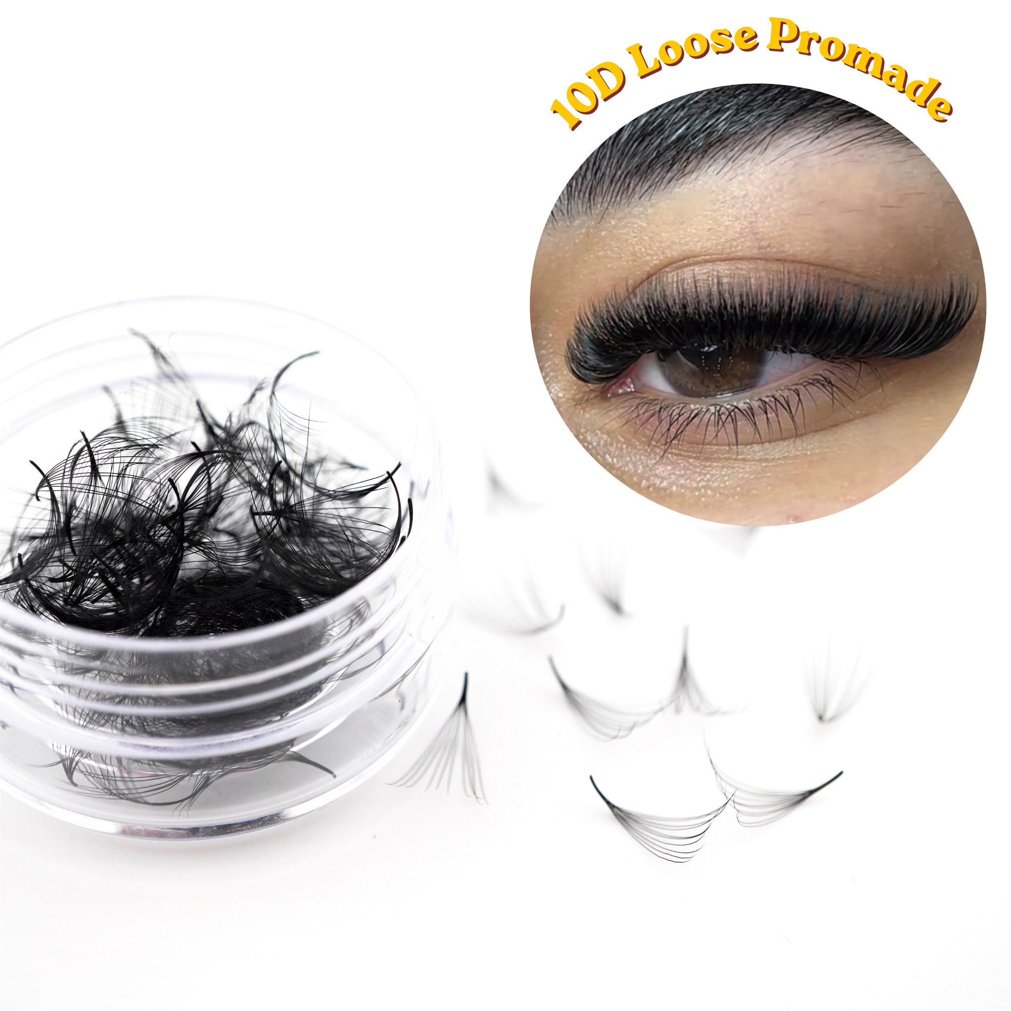 Pointy Promade Russian Volume Fan 0.05mm Lashes Extension 10D Loose 100 Fans Lash Klan