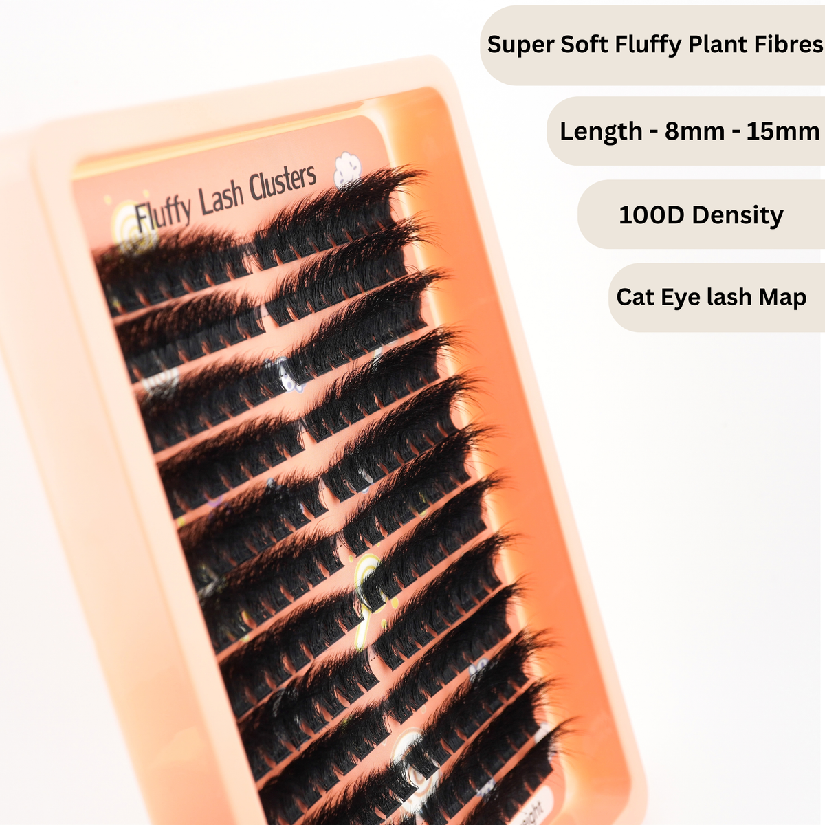 Lash Klan Fluffy DIY Lash Clusters – 100D Plant Fibre Cat Eye Lashes, 8–15mm Lash Klan