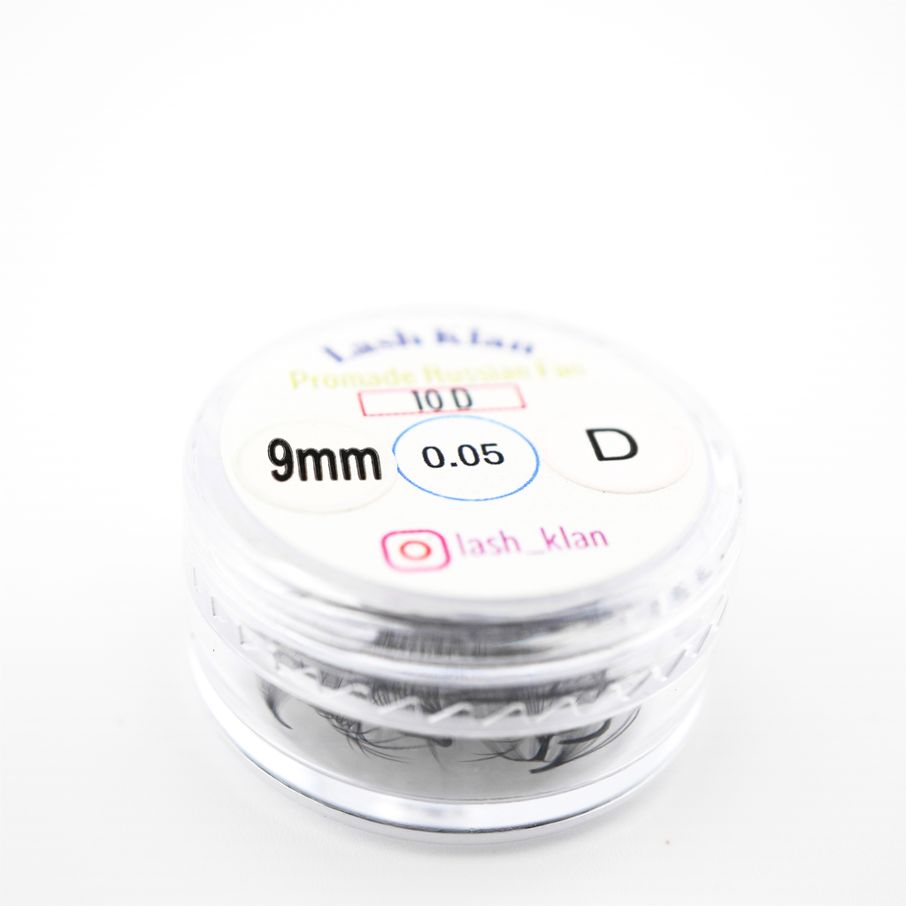 Pointy Promade Russian Volume Fan 0.05mm Lashes Extension 10D Loose 100 Fans Lash Klan