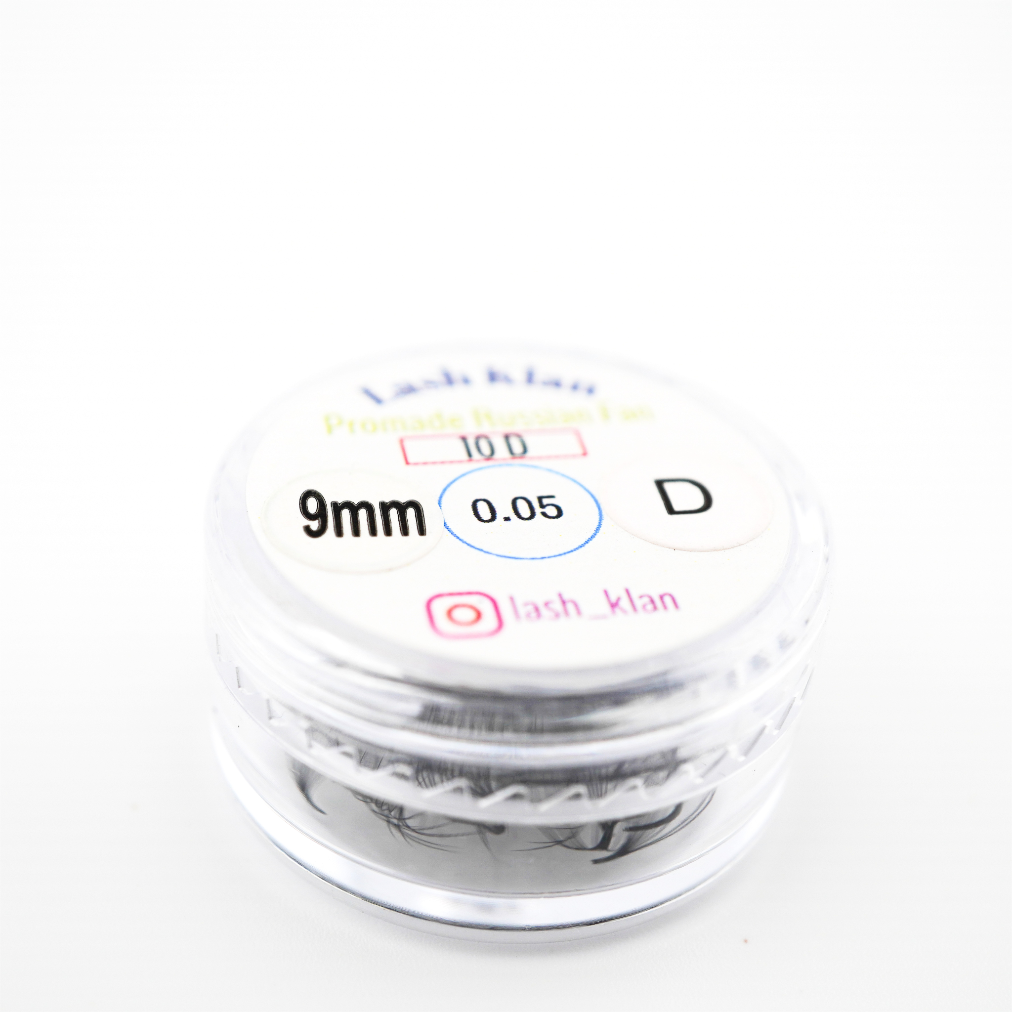 Pointy Promade Russian Volume Fan 0.05mm Lashes Extension 10D Loose 100 Fans Lash Klan