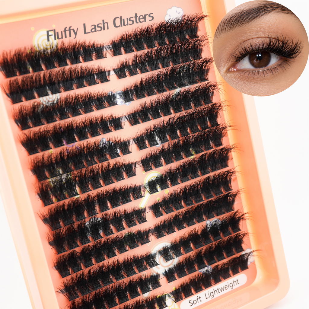 Lash Klan Fluffy DIY Lash Clusters – 100D Plant Fibre Cat Eye Lashes, 8–15mm Lash Klan