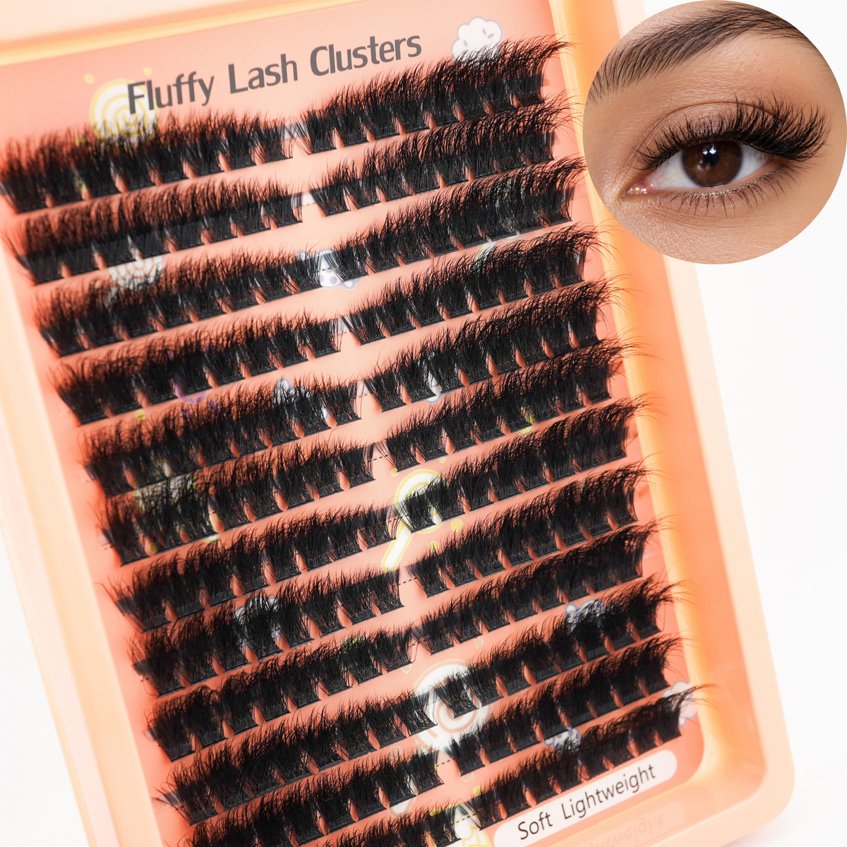Lash Klan Fluffy DIY Lash Clusters – 100D Plant Fibre Cat Eye Lashes, 8–15mm Lash Klan