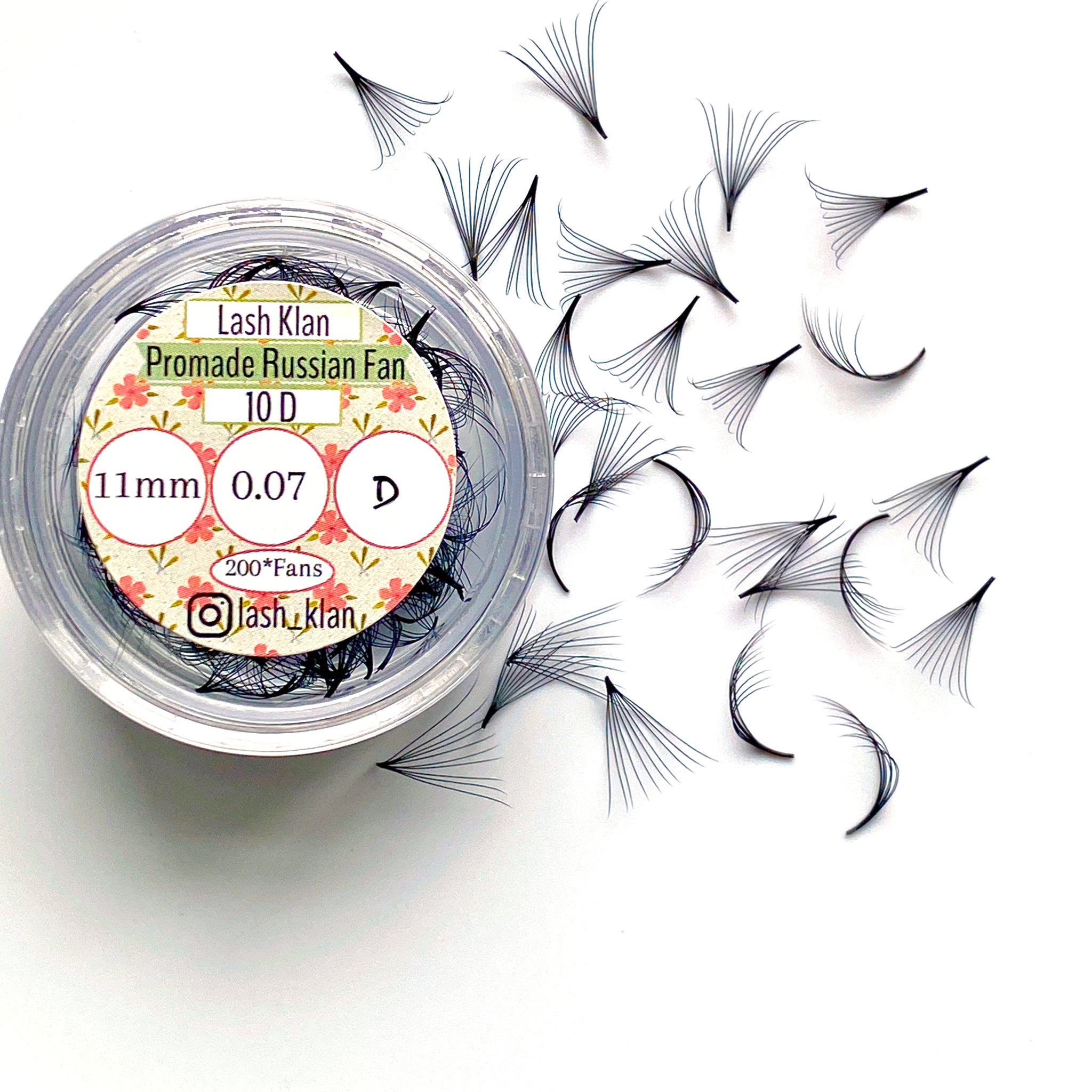 Pointy Thin base Premade Fans 0.07mm thickness 200 fans per pot