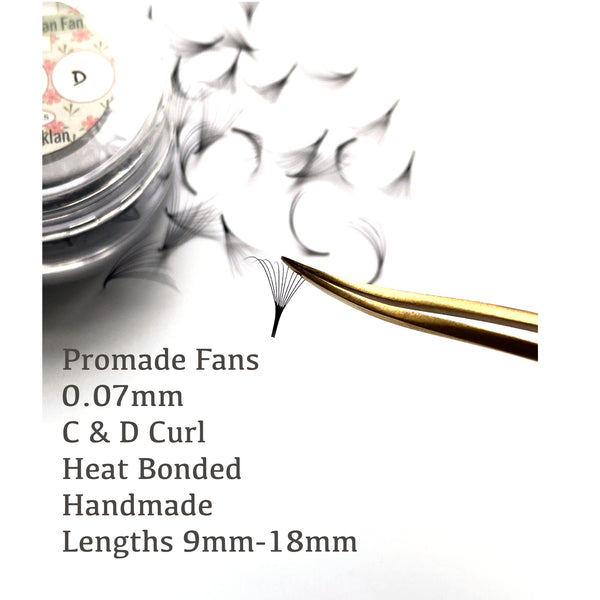 Pointy Thin base Premade Fans 0.07mm thickness 200 fans per pot