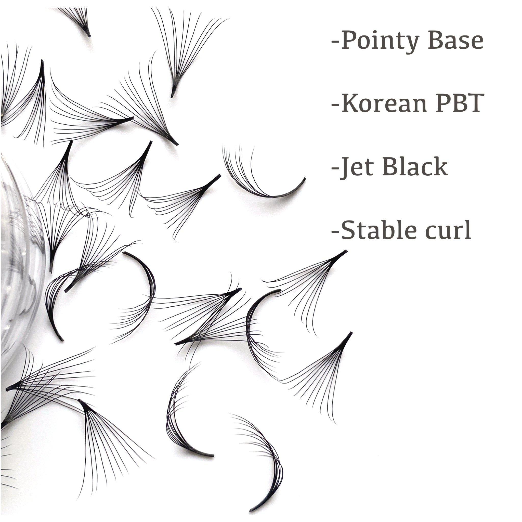 Pointy Thin base Premade Fans 0.07mm thickness 200 fans per pot