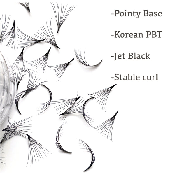 Pointy Thin base Premade Fans 0.07mm thickness 200 fans per pot