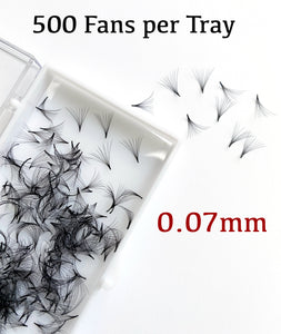 Pointy Narrow base Premade Fans Russian Volume 0.07mm loose eyelash extension